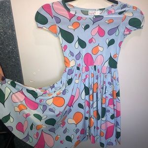 DotDot Smile size 5/6 twirly dress blue w/hearts